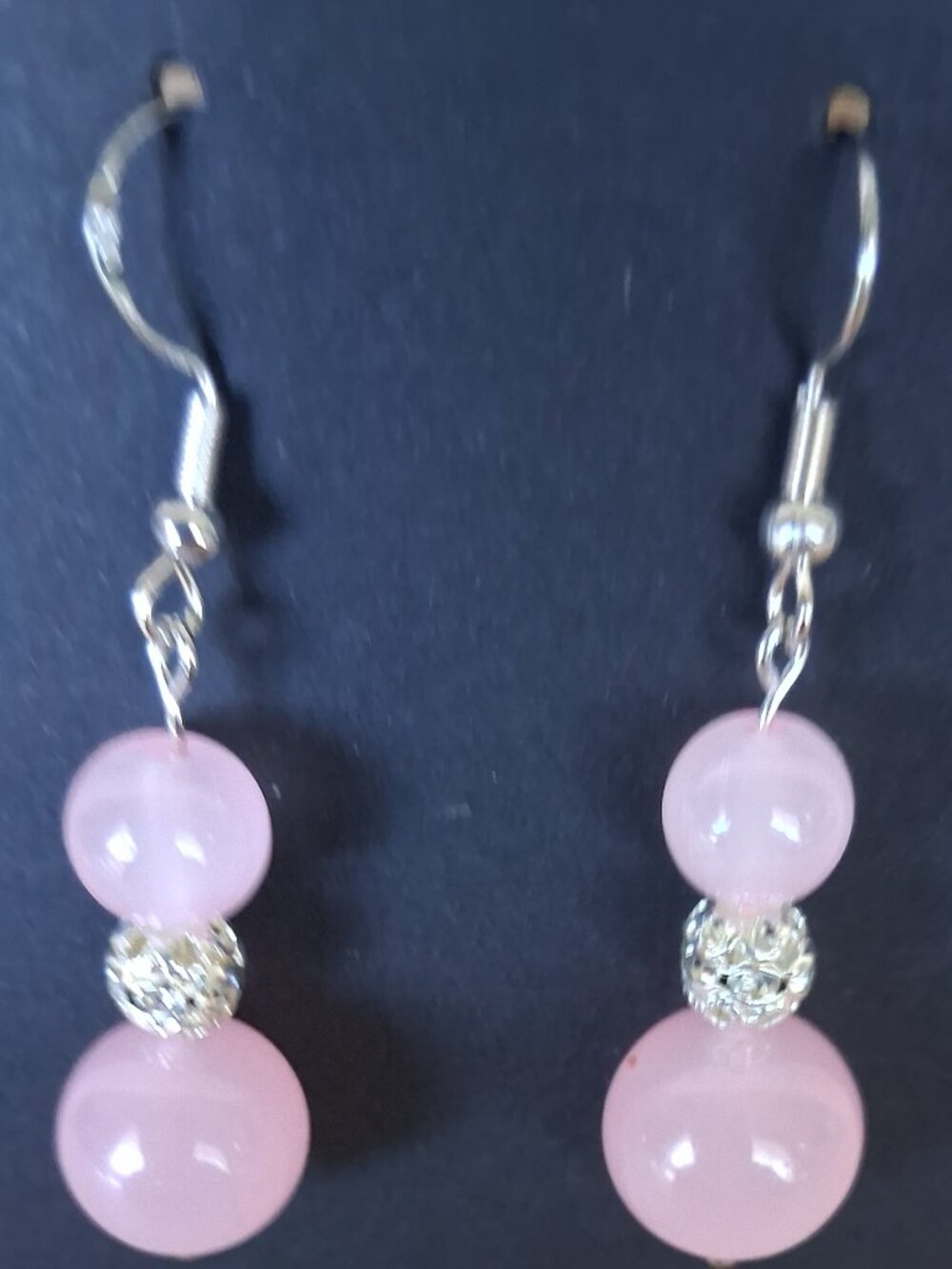 Homemade pink dressy pierced earrings